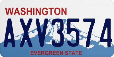 WA license plate AXV3574
