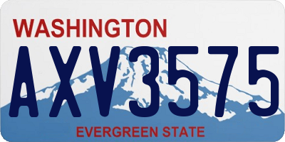 WA license plate AXV3575