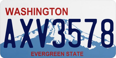 WA license plate AXV3578
