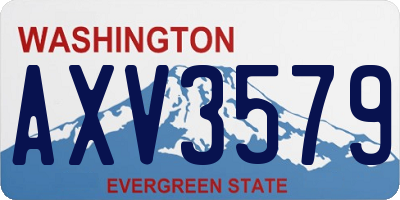 WA license plate AXV3579