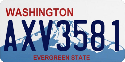 WA license plate AXV3581