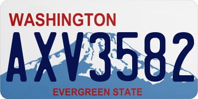 WA license plate AXV3582