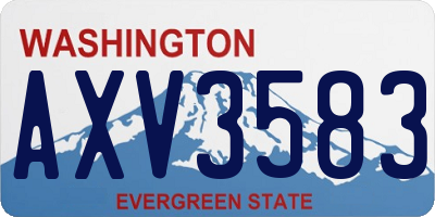 WA license plate AXV3583