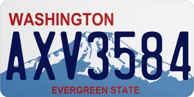 WA license plate AXV3584