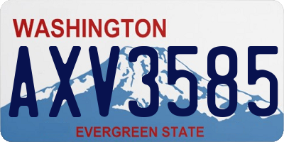 WA license plate AXV3585