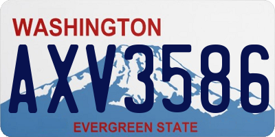 WA license plate AXV3586