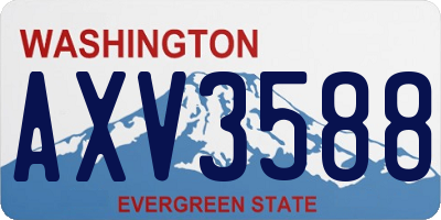WA license plate AXV3588