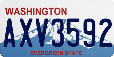 WA license plate AXV3592