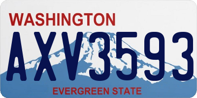WA license plate AXV3593