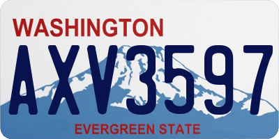 WA license plate AXV3597