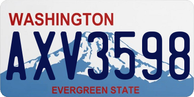 WA license plate AXV3598