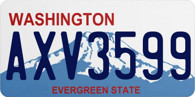 WA license plate AXV3599