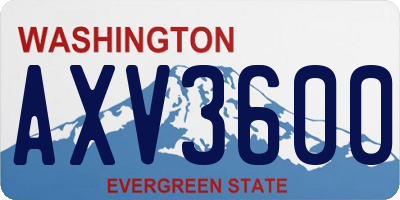 WA license plate AXV3600