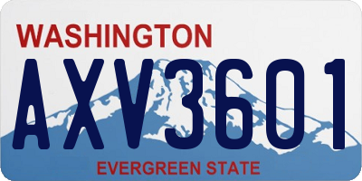 WA license plate AXV3601