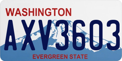 WA license plate AXV3603