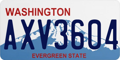 WA license plate AXV3604