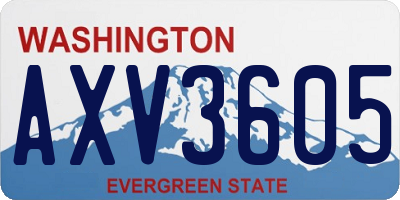 WA license plate AXV3605
