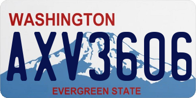 WA license plate AXV3606