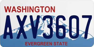 WA license plate AXV3607
