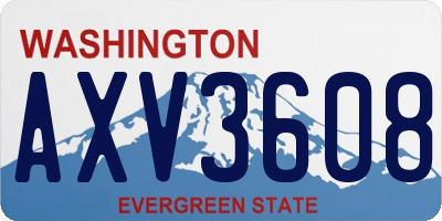 WA license plate AXV3608