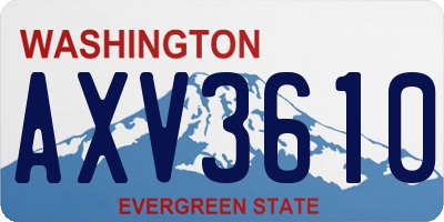 WA license plate AXV3610