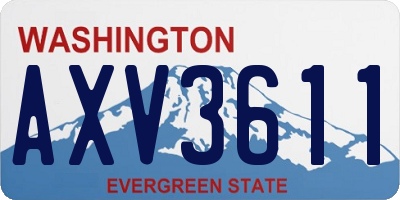 WA license plate AXV3611