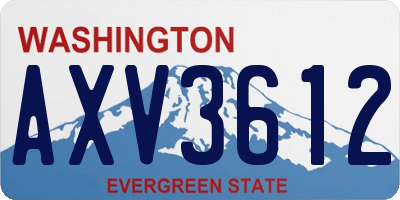WA license plate AXV3612