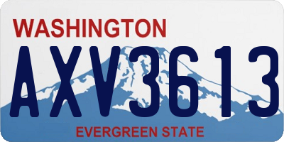 WA license plate AXV3613