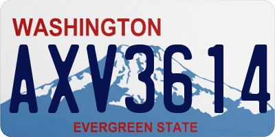 WA license plate AXV3614