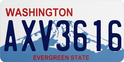 WA license plate AXV3616
