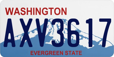 WA license plate AXV3617
