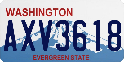 WA license plate AXV3618