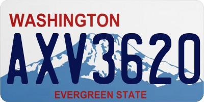 WA license plate AXV3620