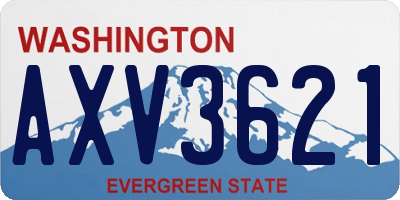 WA license plate AXV3621