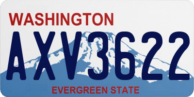 WA license plate AXV3622