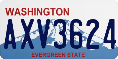 WA license plate AXV3624