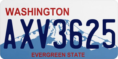 WA license plate AXV3625