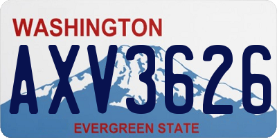 WA license plate AXV3626