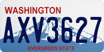 WA license plate AXV3627