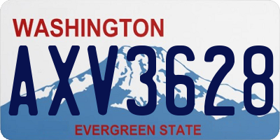 WA license plate AXV3628