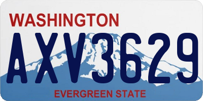 WA license plate AXV3629