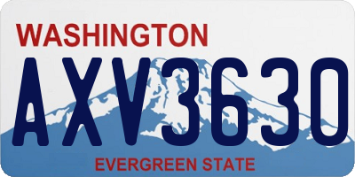 WA license plate AXV3630