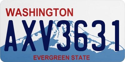 WA license plate AXV3631