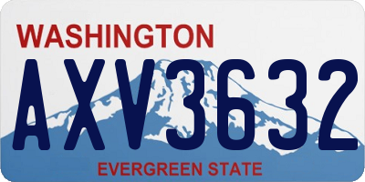 WA license plate AXV3632