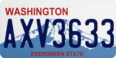 WA license plate AXV3633