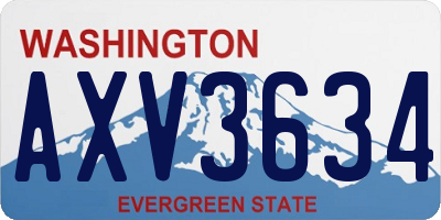WA license plate AXV3634
