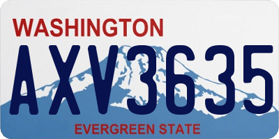 WA license plate AXV3635