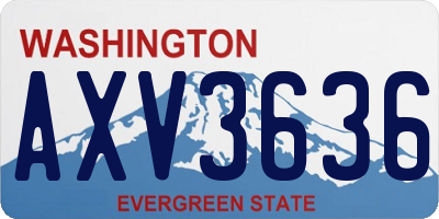 WA license plate AXV3636