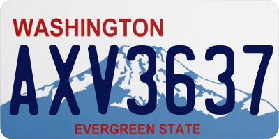 WA license plate AXV3637