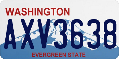WA license plate AXV3638